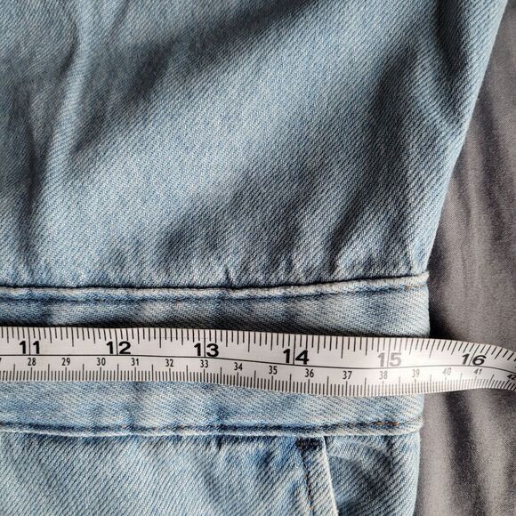 Levi's Denim Coveralls Womens Sz Xsmall Overall Blue Long Sleeve Button Wide Leg - Picture 5 of 10